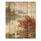 Designart - View Of The Lake In Autumn - Traditional Print on Natural Pine Wood